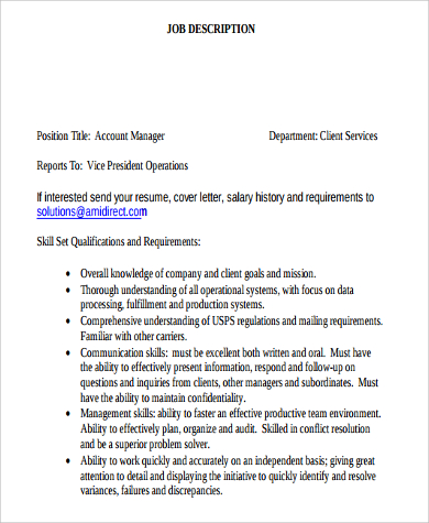 FREE 11+ Sample Account Manager Resume Templates in PDF | MS Word