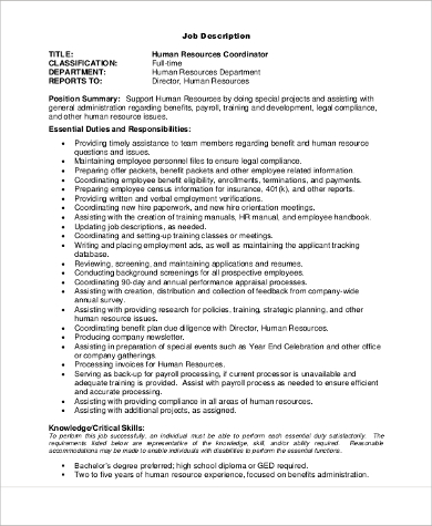 Free 9+ Sample Coordinator Job Description Templates In Pdf 