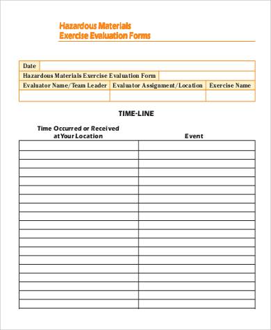 exercise evaluation form