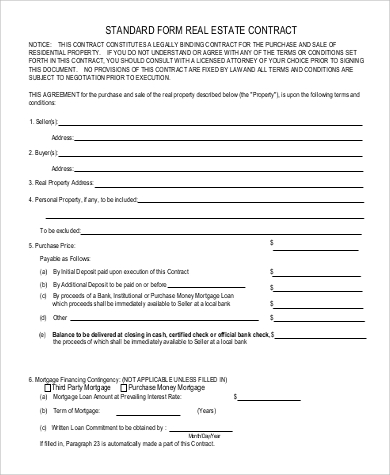 real estate contract