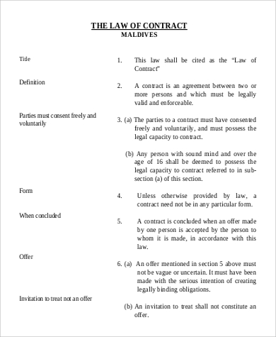 i contract pdf of law 13 Docs Example  in Contract Google PDF, Samples Word.