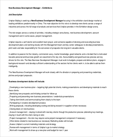 job description of business development manager in education industry