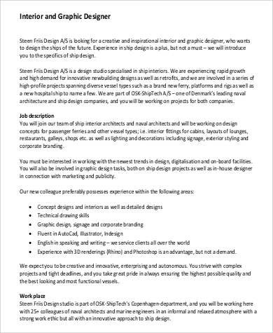 Interior Designer Job Description Pdf  Billingsblessingbags.org