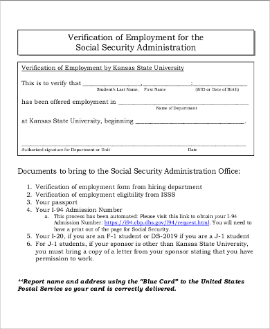 social security administration verification form