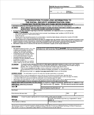 social security administration information form