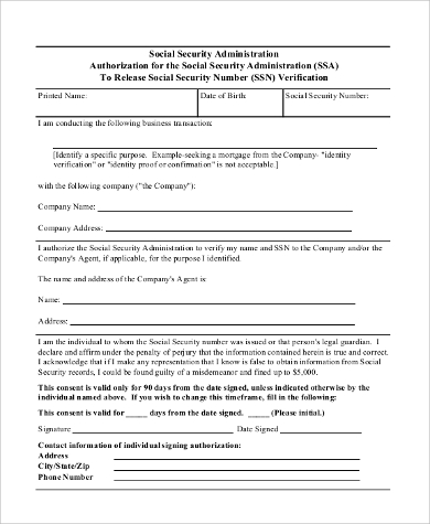 social security administration number form