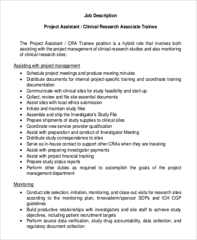 research assistant professor job description