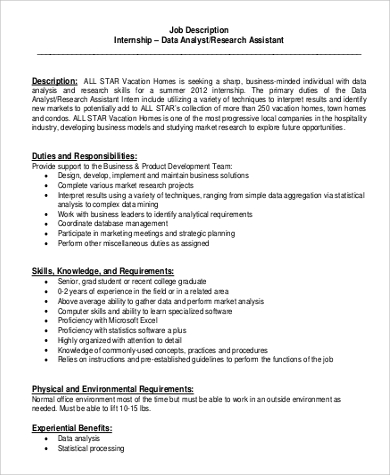 data analyst job description