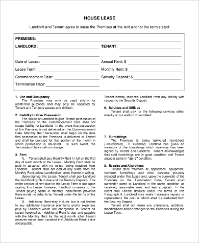 house lease agreement form1