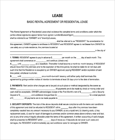 free rental lease agreement form1