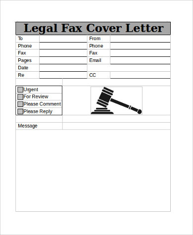 legal fax cover letter