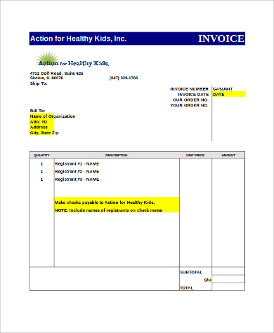 free 9 sample printable invoice templates in pdf ms word excel