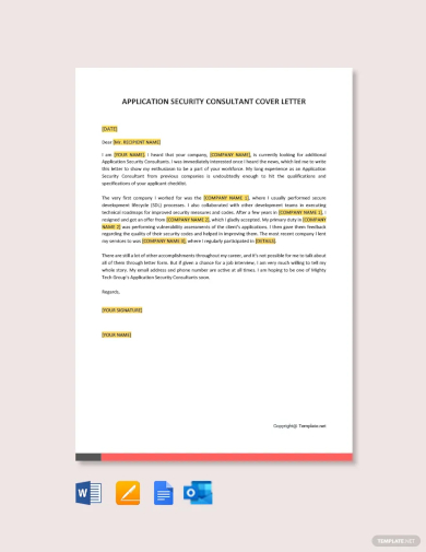 application security consultant cover letter template
