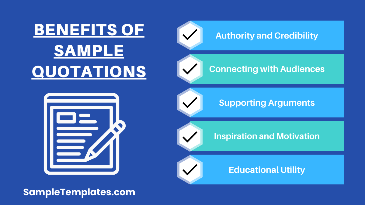 benefits of sample quotations