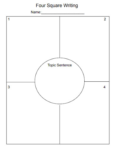 4 square writing template