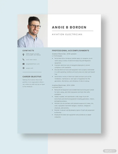 free aviation electrician resume template