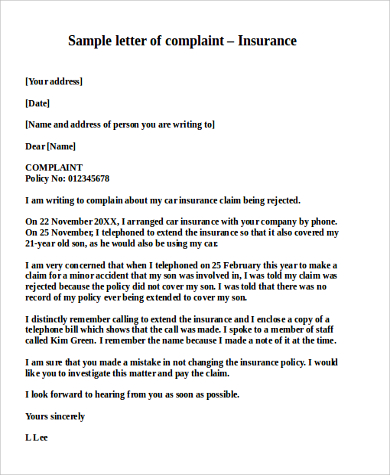 7+ Complaint Letter Examples  Sample Templates