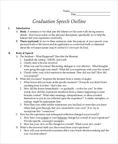 gradation speech outline