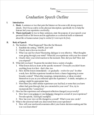 object speech outline