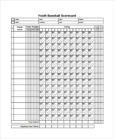 youth baseball scoresheet