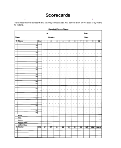 attendance base ball score sheet