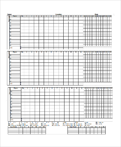 baseball scoresheet format