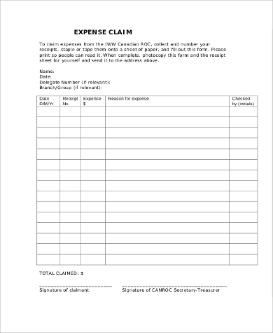 expense claim sheet pdf