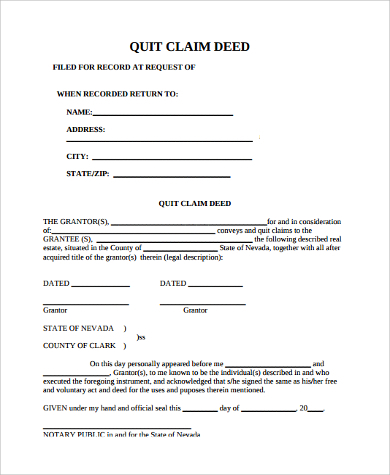 legal quit claim deed