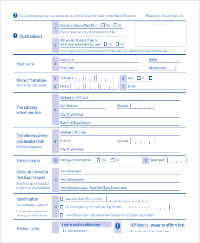 online voter registration form