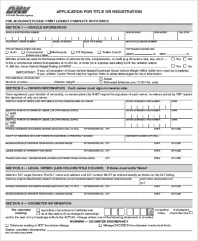 dmv test printable sample Word, PDF in  9 Sample DMV Form Examples Application