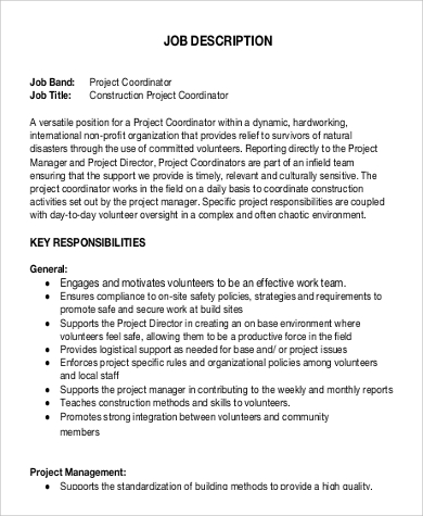 project planner job description