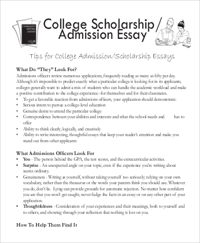 sample essays for college applications