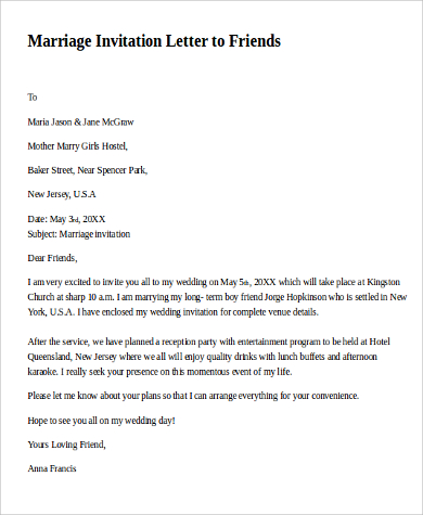 FREE 27+ Sample Invitation Letter Templates in PDF | MS Word | Google Docs