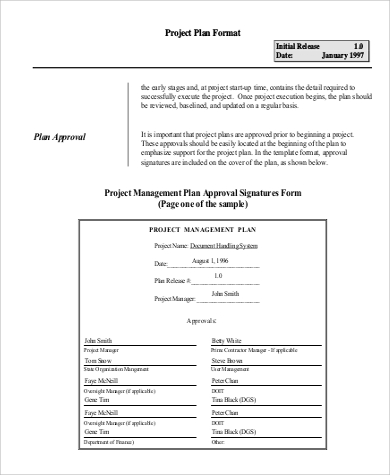 project plan format
