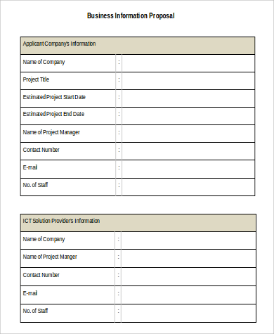 business information proposal sample