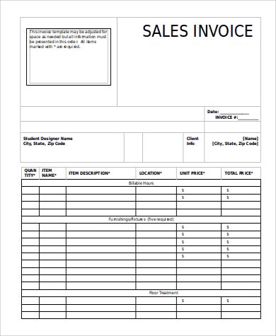 professional sales invoice template corporate