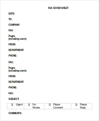 personal fax cover sheet word