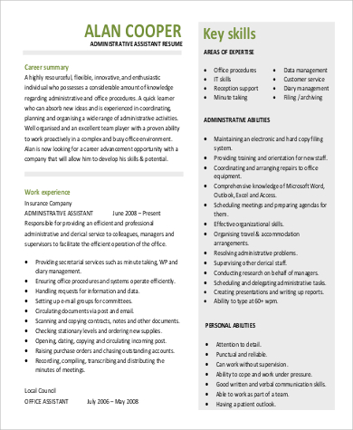 sample administrative assistant professional summary for resume