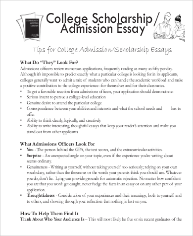 sample admissions essays