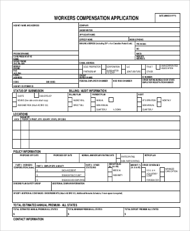 workers compensation application form