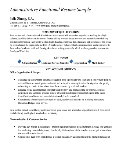 administrative professional resume