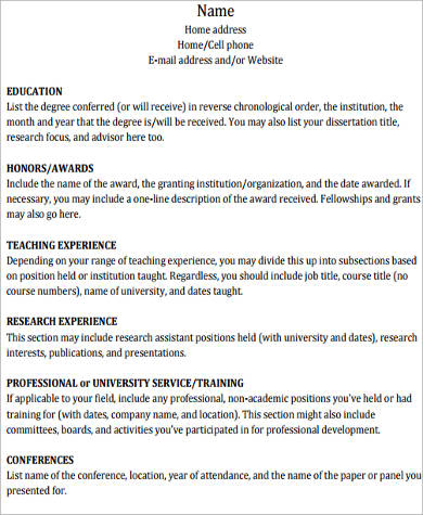college academic resume1