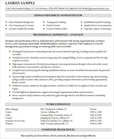 entry level hr resume