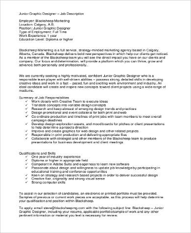 Graphic designer job roles and responsibilities