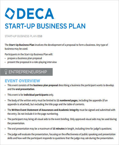 deca startup business plan ideas