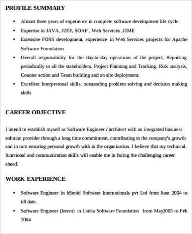 career objective summary