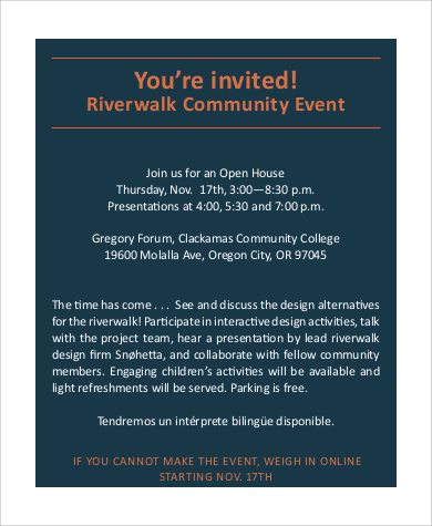 community event invitation