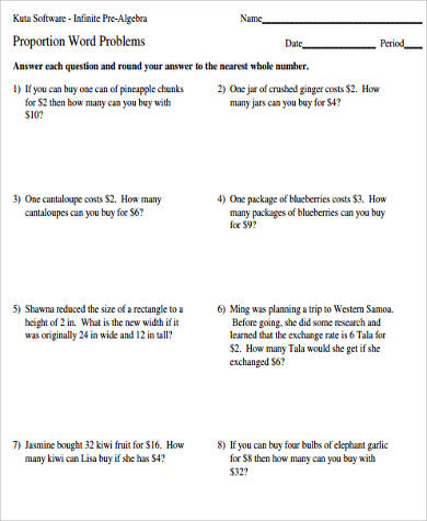 word problem proportions worksheet