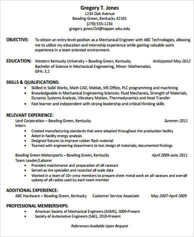 FREE 9+ Sample College Graduate Resume Templates in MS ...