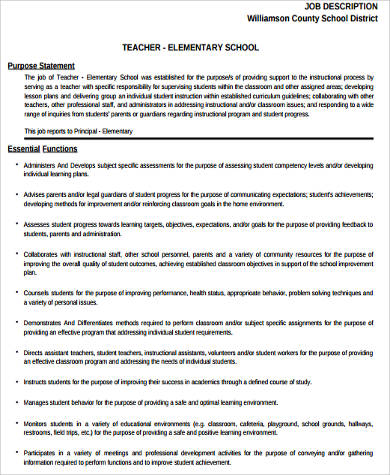 FREE 10+ Sample Elementary Teacher Resume Templates in MS Word  PDF